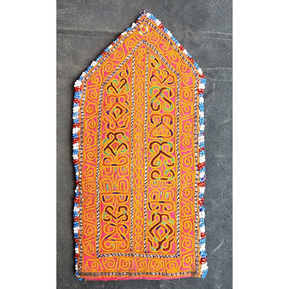 Kuchi Embroidered Pouch Wallet Central Asian Handmade Red-White-Blue Bead2 - Picture 2 of 8